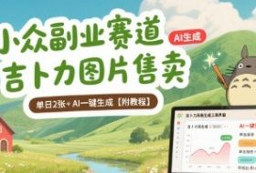 小众副业赛道 吉卜力图片售卖 单日2张+ AI一键生成【附教程】