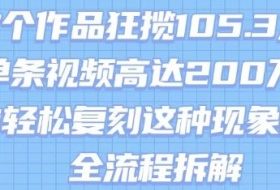 17个作品狂揽105.3W粉，单条视频高达200W赞，用Ai轻松复刻这种现象级流量!(全流程拆解)