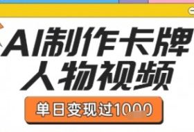 用AI制作卡牌人物双生卡点视频，单日变现1k+，条条点赞过W