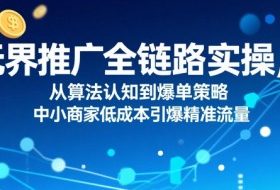 ​无界推广全链路实操，从算法认知到爆单策略，中小商家低成本引爆精准流量