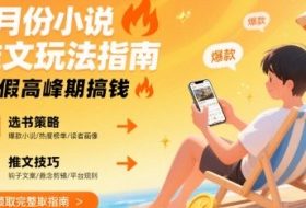8月份小说推文玩法指南，暑假高峰期搞钱
