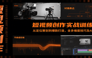 短视频创作实战训练营：从定位策划到爆款打造，含多维度技巧及AI助力
