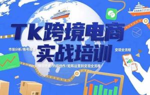（15584期）Tk跨境电商实战培训：市场分析/账号搭建/内容创作/矩阵运营到变现全流程