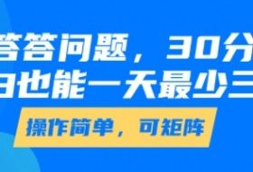 答答问题，30分钟，小白也能一天最少也有三位数，操作简单