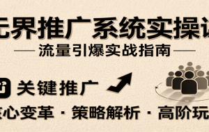 无界推广系统实操课，讲核心变革、各推广策略及高阶玩法引爆流量，助力运营进阶