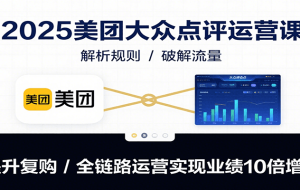 2025美团大众点评运营课：解析规则/破解流量/提升复购/全链路运营实现业绩10倍增长