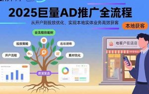 （15608期）2025巨量AD推广全流程，从开户到投放优化，实现本地实体业务高效获客