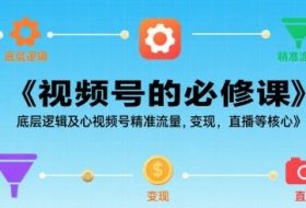 视频号的必修课，视频号的底层逻辑及核心视频号精准流量，变现，直播等核心