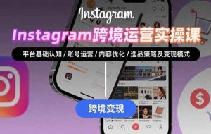 （15644期）Instagram跨境运营实战：平台认知/账号运营/内容优化/选品策略及变现模式