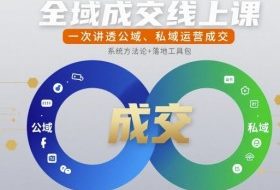 全域成交线上课，一次讲透公域、私域运营成交