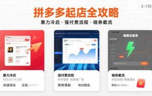 （15670期）拼多多起店全攻略，暴力冷启，强付费流程，暗券截流，5-7月已验证的方法