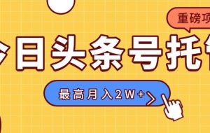 （15674期）【头条号托管 】我存作品到草稿箱，你每天5分钟发布，最高月入2W+