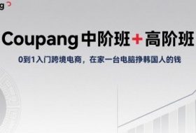 Coupang中阶班+高阶班，0到1入门跨境电商，在家一台电脑挣韩国人的钱