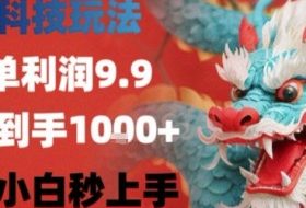 黑科技一单利润9.9米，一天轻松四位数项目，不挑人，小白也可轻松上手【揭秘】