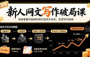 （15688期）新人网文写作破局课：快速掌握可复制的网文创作方法论，实现写作创收