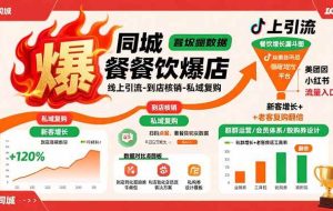 （15689期）同城餐饮爆店课：线上引流-到店核销-私域复购，新客增长+老客复购翻倍目标