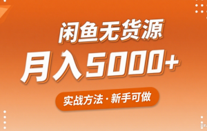 2025年闲鱼无货源副业赚钱项目，新手小白月入5000+实战方法