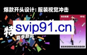 大墨老师·服装类短视频剪辑实战速成课