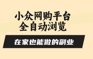 （15715期）小众网购平台全自动浏览，在家也能做的副业，无需人工，零风控，每天4…