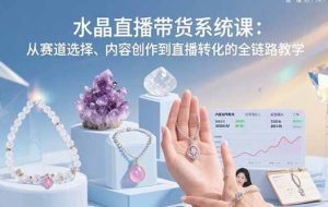 （15721期）水晶直播带货系统课：从赛道选择、内容创作到直播转化的全链路教学