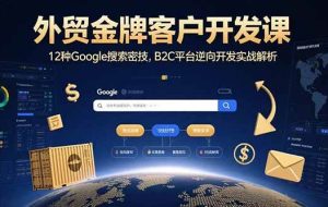 （15724期）外贸金牌客户开发课，12种Google搜索密技，B2C平台逆向开发实战解析