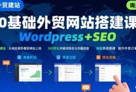 WordPress外贸建站+SEO优化课程，手把手教你从0到1搭建可获得询盘的外贸网站