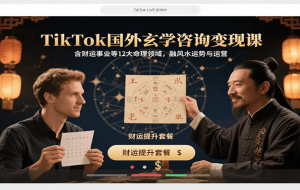 TikTok国外玄学咨询变现课，含财运事业等12大命理领域，融风水运势与运营