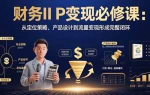 （15728期）财务IP变现必修课：从定位策略、产品设计到流量变现形成完整闭环