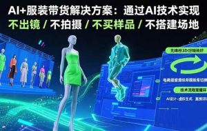 （15728期）AI+服装带货解决方案：通过AI技术实现 不出镜/不拍摄/不买样品/不搭建场地