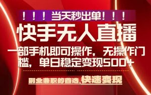 （15733期）当天秒出单，无人直播最新技术，0风控，轻松日入500+