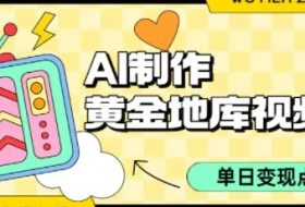 用AI制作黄金地库视频，单日变现1k+，条条点赞过W