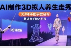 Ai制作3D拟人养生走秀，3分钟手把手教会你，快速起千粉万粉号