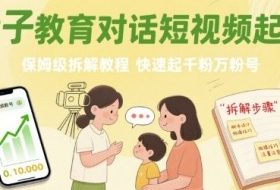 亲子教育对话短视频起号，保姆级拆解教程，快速起千粉万粉号