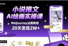 小说推文干货分享之AI绘画MJ出图实操课，用Midjourney做小说推文，20天挣2w