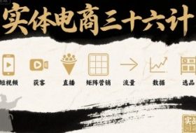 实体电商三十六计，短视频-获客-直播-矩阵营销-流量-数据-选品