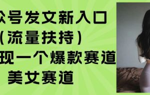 （15781期）公众号发文新入口（流量扶持），又发现一个爆款赛道：美女赛道