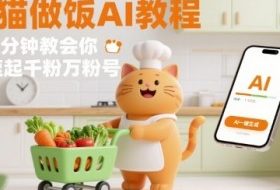 有趣的橘猫买菜做饭视频，用AI一键搞定，1分钟教会你，快速起千粉万粉号