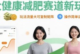 大健康减肥赛道新玩法日入8张，玩法流量大可复制矩阵，操作简单适合小白