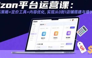 （15794期）Ozon平台运营课：选品策略+定价工具+内容优化，实现从0到1店铺搭建与增长