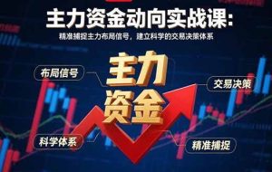 （15804期）主力资金动向实战课-8月：精准捕捉主力布局信号，建立科学的交易决策体系
