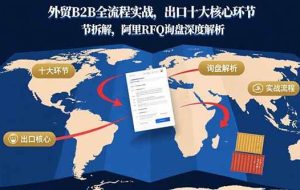 （15806期）外贸B2B全流程实战，出口十大核心环节拆解，阿里RFQ询盘深度解析
