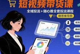 最新短视频带货课，全域投流+随心推全套投流课程+思维导图