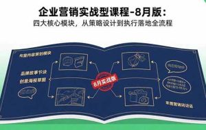 （15823期）企业营销实战型课程-8月版：四大核心模块，从策略设计到执行落地全流程