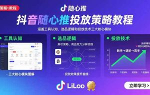 （15828期）抖音随心推投放策略教程：涵盖工具认知、选品逻辑和投放技术三大核心模块