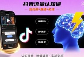 抖音流量认知课，短视频+直播+私域，认知提升，闪电开悟