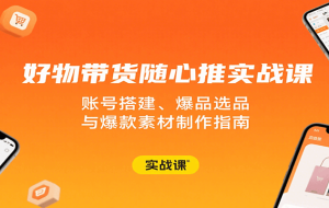 好物带货随心推实战课：账号搭建、爆品选品与爆款素材制作指南