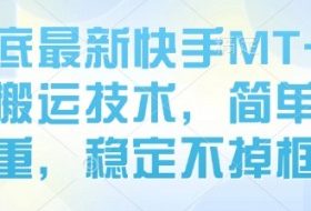 8月底最新快手MT卡模版搬运技术，简单去重，稳定不掉框