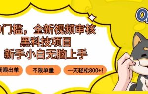 （15851期）0门槛，全新视频审核黑科技项目，新手小白无脑上手5秒闭眼出单，不限单…