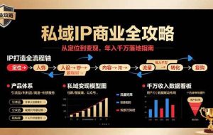 （15858期）私域IP商业全攻略，从定位到变现，年入千万落地指南