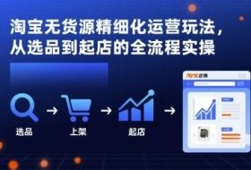 淘宝无货源精细化运营玩法，从选品到起店的全流程实操